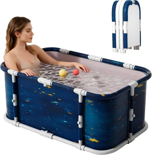 Miniatura 8 de Simcat Bañera plegable portátil grande de 45 pulgadas para adultos, bañera separada de terapia de spa apta para la familia, bañera de hidromasaje