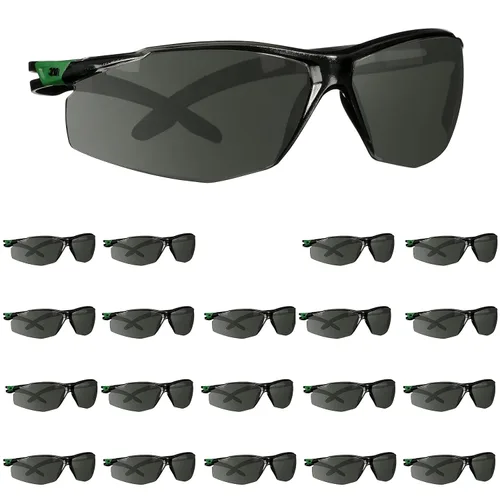Miniatura 11 de 3M Gafas de seguridad, SecureFit Serie 500, paquete de 20, ANSI Z87, patillas de trinquete ajustables, gafas protectoras deportivas, lentes