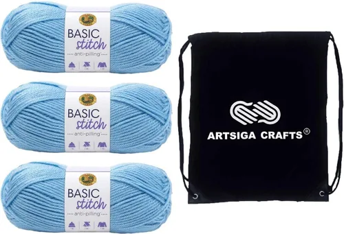 Miniatura 17 de Lion Brand Basic Stitch Hilo Acrílico Anti-Bolitas Ecru 202-098 (3 Madejas - Mismo Lote de Tinte) Worsted Mediano #4 Hilo Acrílico para Crochet