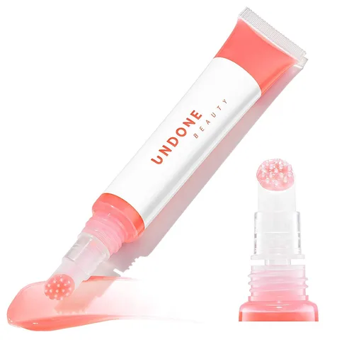 Undone Beauty Lip Life - Tinte labial hidratante con punta exfoliante para una eliminación suave de la piel seca y brillo no pegajoso incoloro,