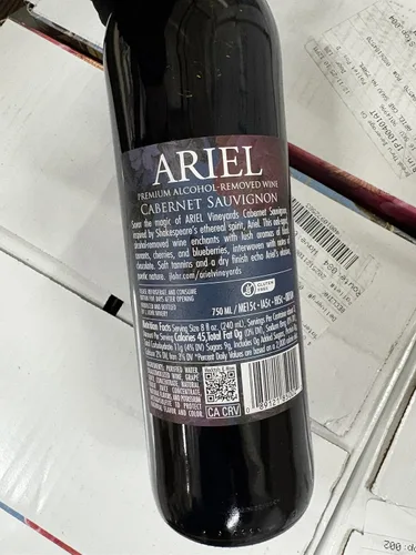 Miniatura 6 de Ariel Vineyards Cabernet Sauvignon vino sin alcohol con tarjeta de degustación BeClink y guía Alternativa al vino tinto de California sin alcohol