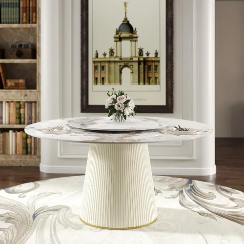 Miniatura 14 de Montary Juego de 2 sillas de comedor, modernas sillas de piel sintética color blanco crema con patas de metal dorado y respaldo ergonómico para sala