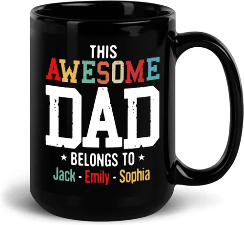 Miniatura 18 de Taza con texto en inglés "This Grandpa Belongs Tow", taza para abuelo, taza de papá personalizada, regalo para papá para marido, taza divertida