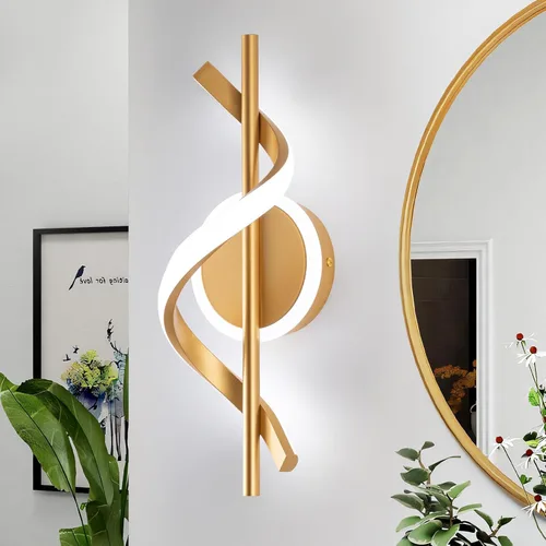 Miniatura 13 de EIDISUNY Apliques LED de pared para interiores, luces LED de montaje en pared de 12 W, lámpara de pared moderna en espiral, lámpara de pared de 3000