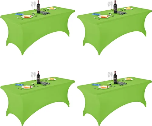 Miniatura 123 de FORLIFE - Funda de mesa de elastano, mantel ajustado de 4 pies para mesas rectangulares, funda elástica para patio, universal para bodas, banquetes