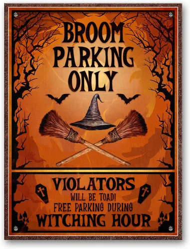 Letrero de metal impreso con diseño de bruja, con texto en inglés «All Others Will Be Toad Wiccan», «All Others Will Be Toad Wiccan», letrero de