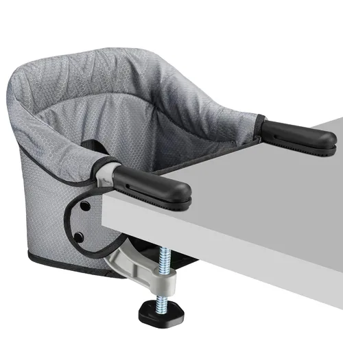 Miniatura 9 de Silla alta de gancho con bandeja de comedor extraíble, silla alta portátil de viaje para bebé, asiento de mesa plegable con clip para 6-36 meses