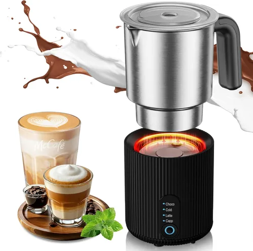 Miniatura 10 de Espumador de leche eléctrico y vaporizador, vaporizador de leche instantáneo 4 en 1 para café, café con leche, capuchino, chocolate caliente