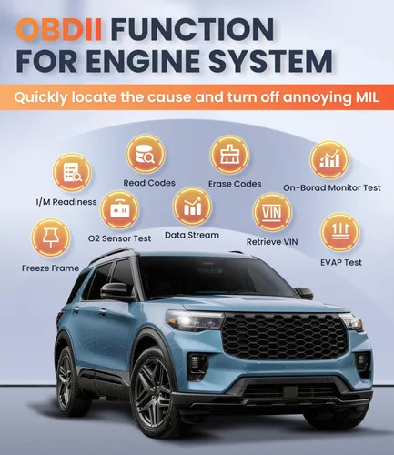 Miniatura 4 de Escáner OBD2 con transmisión ABS SRS, restablecer luces de falla Compruebe el lector de código del motor con funciones OBDII completas Prueba