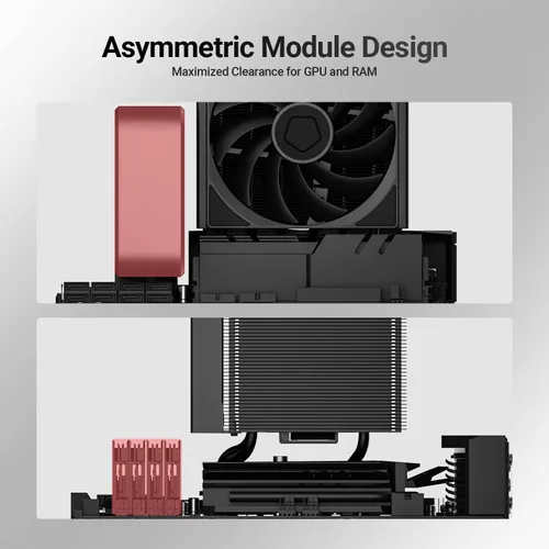Miniatura 4 de ID-COOLING FROZN A620 SLK - Enfriador de aire para CPU, diseño híbrido de torre simple/doble, ventiladores contrarrotativos dobles, 6 tubos de calor