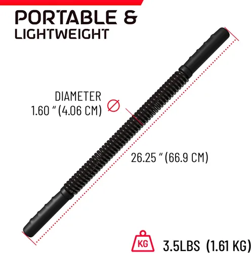 Miniatura 7 de Barra Power Twister Flex de Zenooze, El Equipo de Ejercicio de la Parte Superior Definitivo para Fortalecer Tu Entrenamiento de Pecho, Hombros