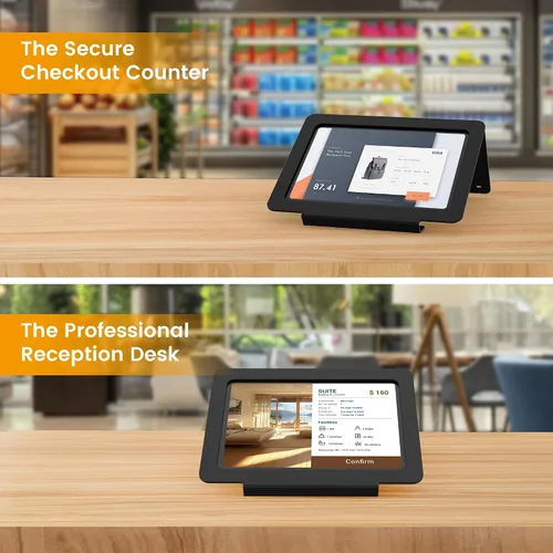 Miniatura 3 de Soporte de escritorio para tableta, todo de metal ergonómico 30 con bloqueo de cable de seguridad para oficina, mostrador de puntos de venta