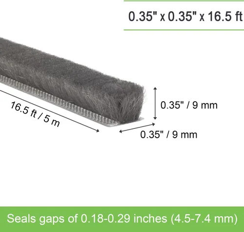 Miniatura 2 de Sello autoadhesivo para puertas y ventanas: relleno aislante insonorizante para marcos correderos, exteriores, frontales y jambas, 0.35 pulgadas x