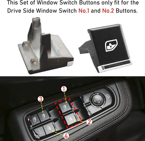Miniatura 5 de Jaronx 2 botones de interruptor de ventana lateral del conductor compatibles con Porsche Cayenne 2011-2018, para Panamera 2011-2016, para Macan