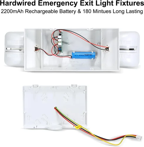 Miniatura 4 de Commercial LED Emergency Lights 24 Pack, Emergency Light with Battery Backup, Adjustable Dual Head Emergency Light Fixture for Home Power Failure