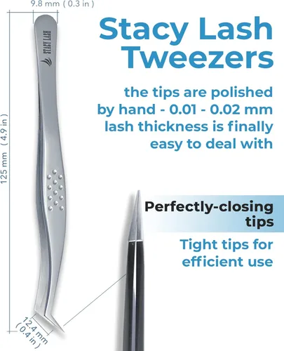 Miniatura 2 de Stacy Lash STL-14 Pinzas de extensión de pestañas curvas/Suministros para extensiones clásicas y abanicos prefabricados con volumen/Herramientas
