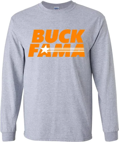 Camiseta de manga larga para hombre, diseño divertido de Tennessee Buck FAMA, color naranja y blanco, camiseta de fútbol americano Gris (Sports Grey)