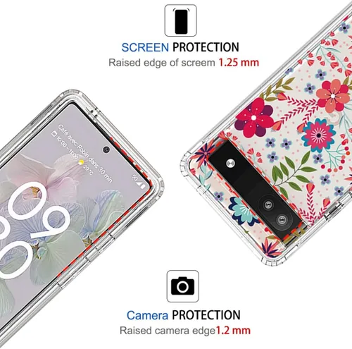 Miniatura 2 de Funda para Pixel 6A, (no compatible con Pixel 6) GX7AS con protector de pantalla de vidrio templado, suave 360 cuerpo completo a prueba de golpes