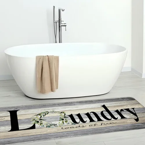 Miniatura 8 de Organización de la lavandería, 20 x 47 pulgadas, antideslizante para cuarto de lavado, tapete impermeable para el suelo de la cocina, tapete