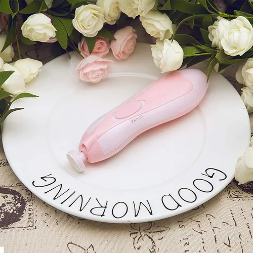 Miniatura 5 de Recortador de uñas para bebé, lima de uñas segura para bebés, cortaúñas eléctrico para recién nacidos, niños pequeños, rosa, rosa