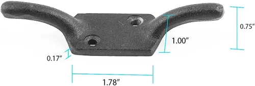 Miniatura 2 de Hierro Forjado Abastecimiento de la ventana gancho Negro 4" H Renovator
