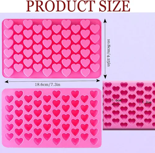 Miniatura 2 de 2 moldes de silicona de corazón antiadherentes de grado alimenticio reutilizable para hornear, para gelatina, dulces, suministros para hacer