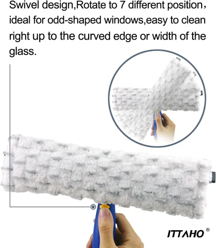 Miniatura 3 de Limpiador de escobilla de ventana de 60 pulgadas, kit de herramientas de limpieza de ventanas 2 en 1, kit de lavado de ventanas con poste