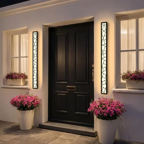 Miniatura 7 de Luces de Pared al Aire Libre 30cm Apliques de Pared Modernos LED Apliques de Pared Largos Luz de Porche Frontal Negra Impermeable Luz de Pared LED