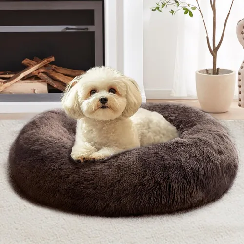 Miniatura 67 de JOLLYVOGUE Cama Calmante para Perros Pequeños - Cama para Perros Pequeños en Forma de Dona Lavable de 23 Pulgadas para Gatitos y Cachorros, Camas