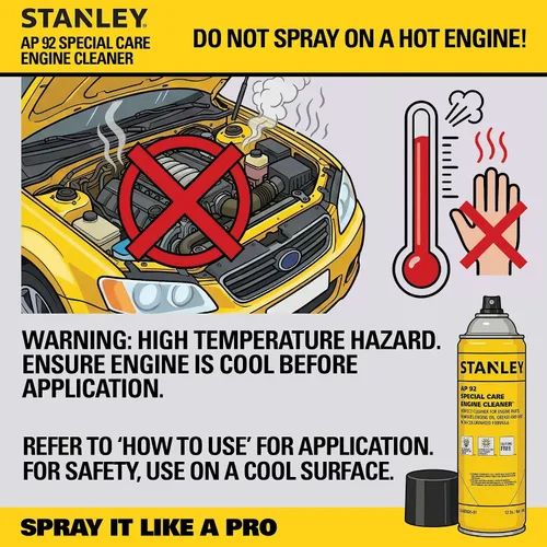 Miniatura 5 de STANLEY AP 92 Aerosol limpiador de motor - 12x12 onzas líquidas, desengrasante para automóviles, uso en espacios reducidos, no corrosivo - 1 paquete