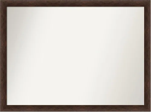 Miniatura 480 de Amanti Art Espejo de pared personalizado no biselado (24 x 27 pulgadas), marco estrecho de nogal chipre - varios tamaños personalizados - Espejo