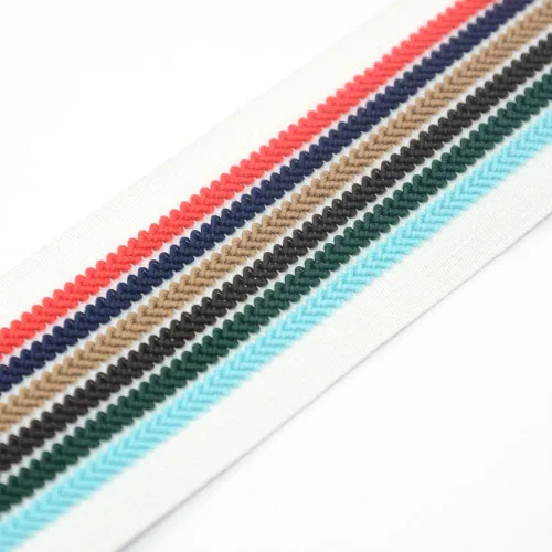 Miniatura 2 de Strapcrafts 22040 - Bandas elásticas de jacquard a rayas coloridas de 2 pulgadas de ancho, cintura elástica, costura elástica