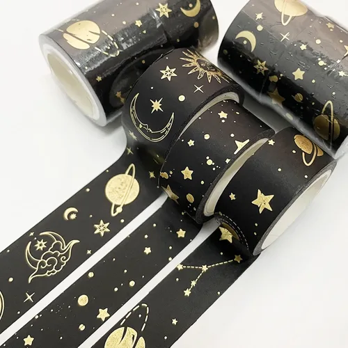 Miniatura 2 de YUBBAEX Gold Veins Washi Tape - Juego de cinta adhesiva decorativa para artes, manualidades, suministros de diario, planificadores, álbumes