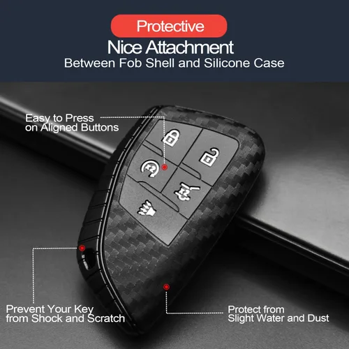 Miniatura 4 de 2 piezas Compatible con Chevy GMC Funda para Llavero Cadena de Llaves apto para Chevrolet Blazer EV Equinox Suburban Tahoe Traverse GMC Acadia Yukon