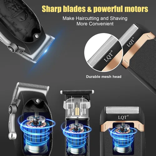 Miniatura 2 de Juego de cortapelos profesional para hombres, afeitadora eléctrica, maquinilla de afeitar inalámbrica, cortadora de pelo, cortadora de barba, kit