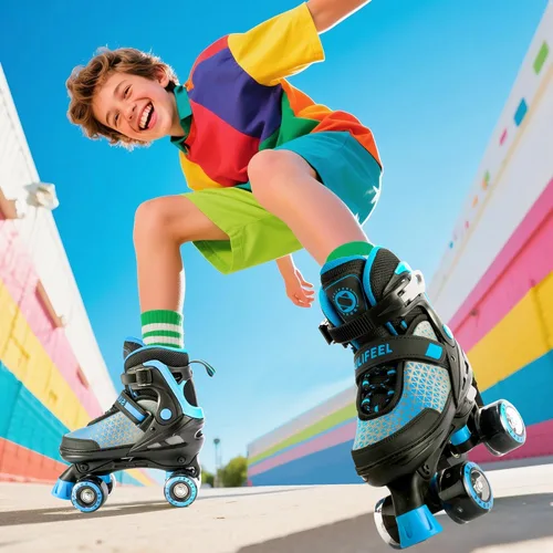 Miniatura 7 de SULIFEEL Patines para niñas y niños, 4 tallas ajustables con ruedas iluminadas, patines seguros y divertidos para niños, mejor regalo