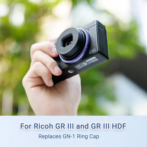 Miniatura 3 de JJC Tapa de anillo de decoración de lente de metal para Ricoh GR III GR III HDF GR3 GR3 HDF Accesorios Reemplaza Ricoh GN-1 Ring Cap - Negro