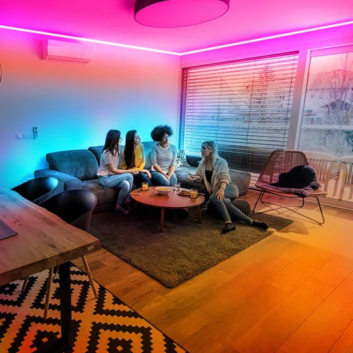 Miniatura 5 de DAYBETTER - Tira de luces LED inteligentes de 32.8 pies, kits de tira de luces LED RGB 2835 con control remoto de 24 teclas, tira de luces LED