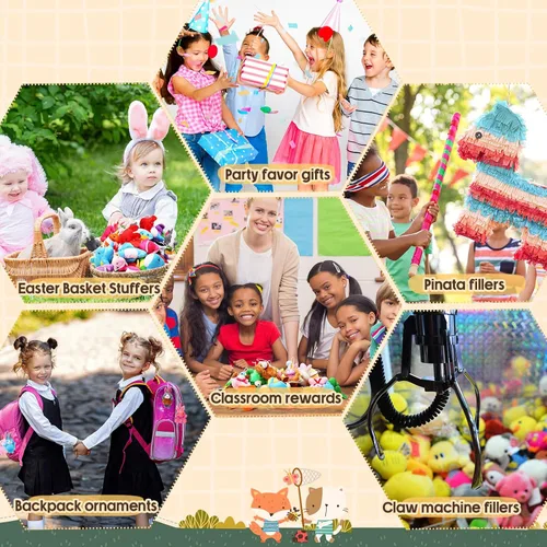Miniatura 4 de Hungdao 500 piezas de mini animales de peluche, surtido de mini animales a granel, juguetes de animales pequeños, regalos de carnaval, premios