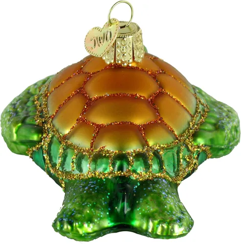 Miniatura 3 de Old World Christmas - Adornos de tortugas de vidrio soplado para árbol de Navidad, verde marino
