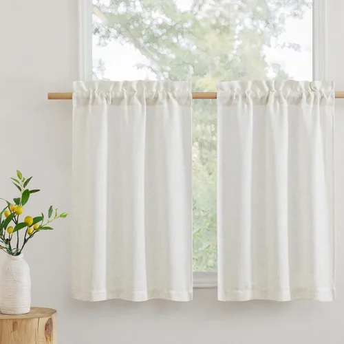 Miniatura 11 de RYB Home - Cortinas semitransparentes de lino Angora
