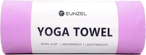 Eunzel Toalla de yoga caliente antideslizante para esterilla de yoga, toalla de microfibra absorbente del sudor para yoga caliente, pilates y Morado