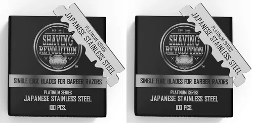 Miniatura 7 de Barber - Cuchillas de afeitar de un solo filo, 100 unidades de acero inoxidable