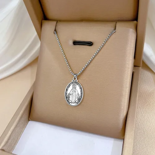 Miniatura 4 de 60 piezas de medalla de Nuestra Señora, centro de mesa de rosario floral, cruz de Jesús, Virgen María, crucifijo de aleación católica para hacer
