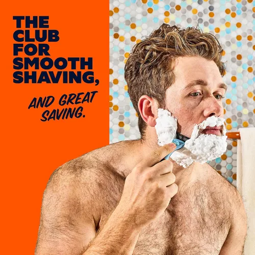 Miniatura 4 de Dollar Shave Club El juego de afeitado exclusivo para miembros 4 cartuchos de recambio Swift Rinse, 1 mango (azul), 1 mantequilla de afeitar