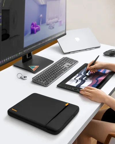 Miniatura 7 de Funda protectora Tomtoc 360° para MaaBook Air / MacBook Pro Retina de 13-13.3 pulgadas/iPad Pro de 12.9 pulgadas, Negro/Azul
