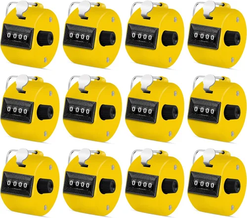 Miniatura 7 de 12 unidades de contador de mano de 4 dígitos, contador de regazo de 4 dígitos, contador de clic manual mecánico de mano con anillo de dedo