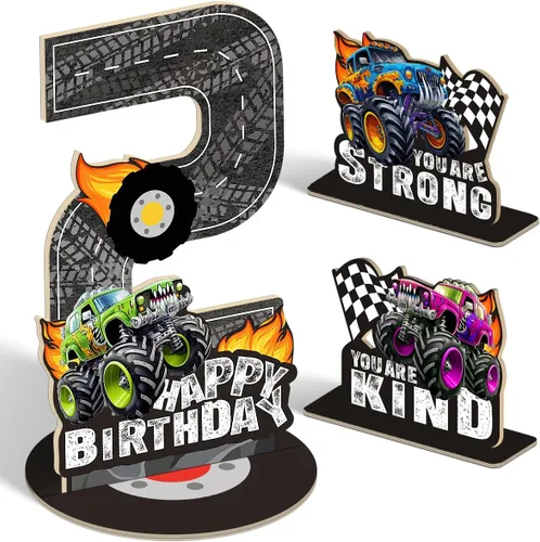 Miniatura 12 de Juego de 3 piezas de dinosaurios con signo de número de 2º cumpleaños, decoración de mesa de dinosaurios para niños y niños de 2º cumpleaños