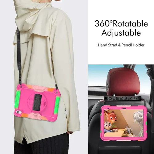 Miniatura 7 de Sibeitu Funda para iPad de 11ª (A16) 2025 y 10ª generación para niñas y mujeres, color rosa preppy de 10.9 pulgadas 2022, funda resistente para iPad