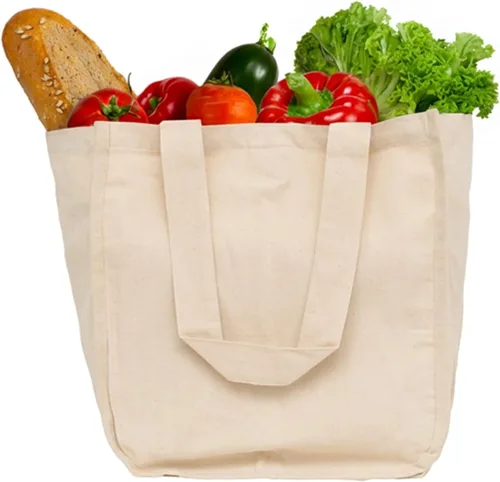 Miniatura 8 de Best Canvas Grocery Shopping Bags - Cloth Grocery Tote Bags - Reusable Cotton Grocery Tote Bags with Bottle Sleeves